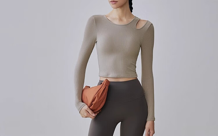 Gigt Sports Long-Sleeve T-Shirt Yoga Wear for Women, Autumn Fitness Training Top with Chest Pads, Pilates And Running Workout Shirt 15
