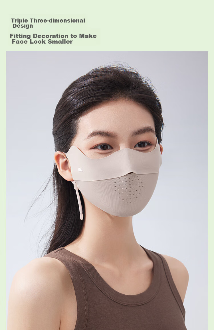 Beneunder Sun Protection Face Mask, Full-Face Ice Silk Sunscreen Face Cover for Women, Face Mini Skirt, Summer High-Value UV Protection, Breathable Cycling Mask 16