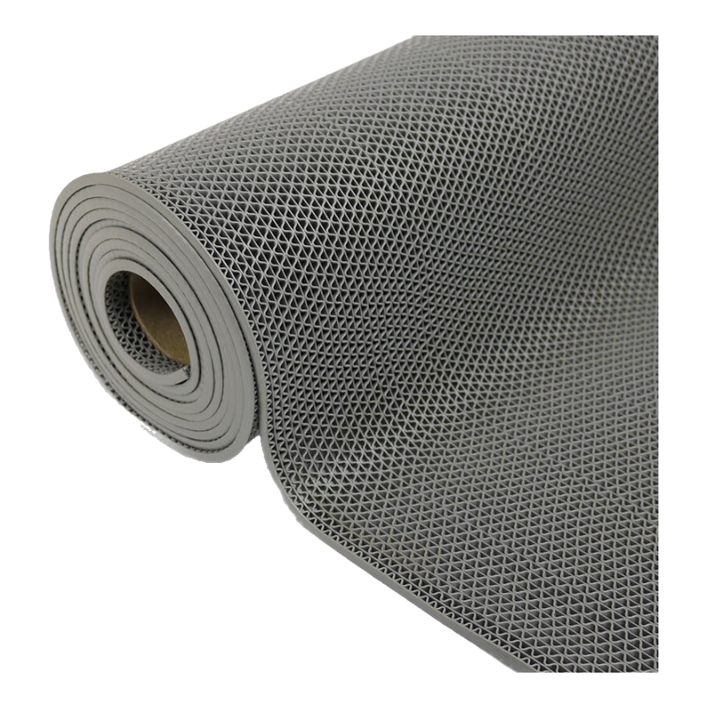 DIYIN Non-Slip Mat, Shower Floor Mat, PVC Door Mat, Hollow Waterproof Foot Mat, Extra Thick 5mm, Gray, 0.9 Meters Wide, 2 Meters Long
