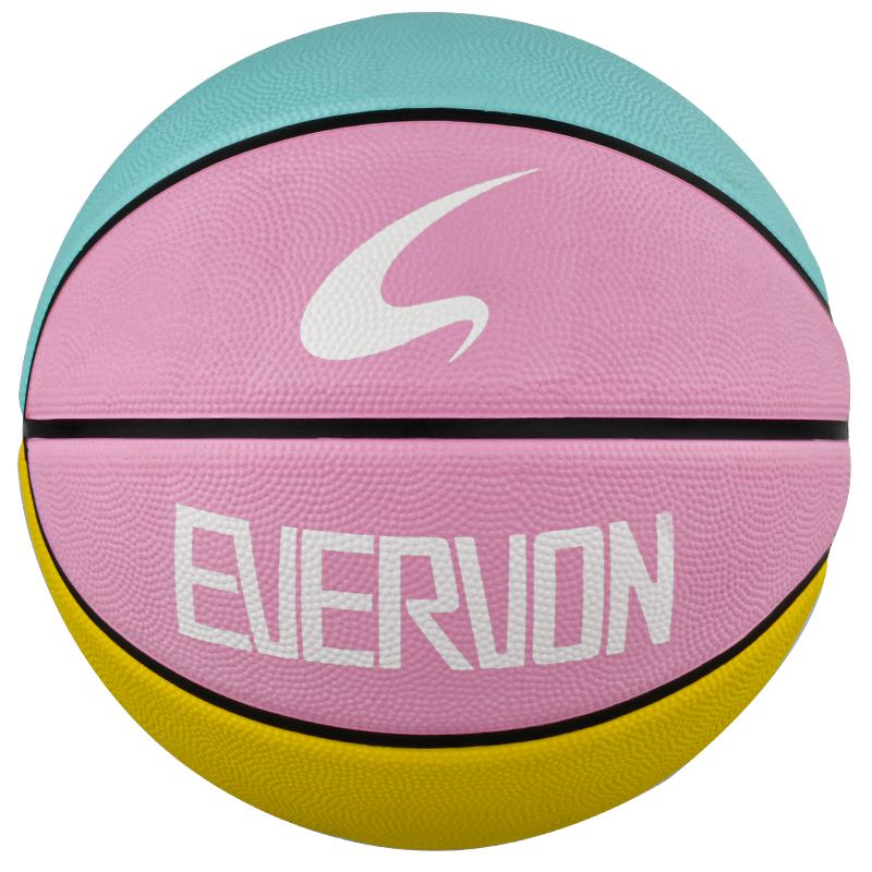 EVERVON Basketball, Adult Competition Training, Indoor And Outdoor Wear-Resistant, Rubber Rainbow Size 7 Non-Slip Rubber Basketball, EBX-7020