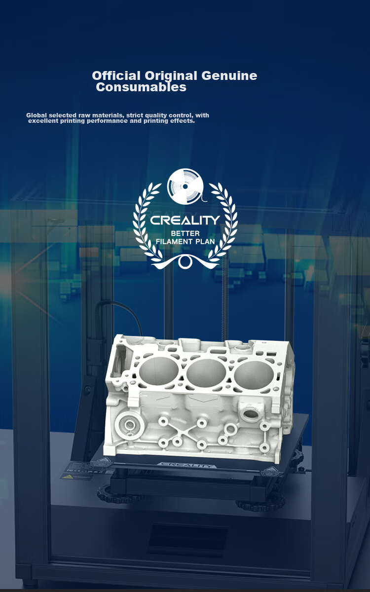 Creality 3D Printing Consumables Hyper-PLA High-Speed Printing High-Toughness Easy-To Eco-Friendly Filament Intelligent Parameter Recognition 1kg Blue 10