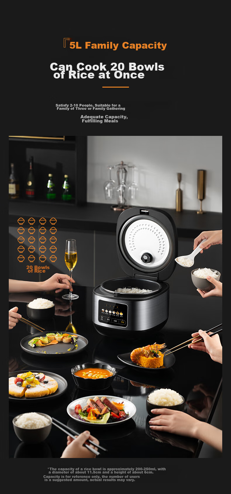 Midea Micro-Pressure Rice Cooker for 3-10 People, Large Capacity Household Electric Rice Cooker, Smart Reservation, Multi-Functional for Soup Cooking, Rice, Grains, Porridge, Versatile Pot, Metal Body 16