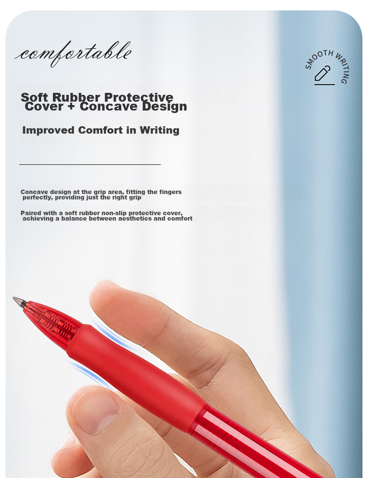 Deli Back-To Essential, Ultra-Smooth Gel Pen, 0.5mm Bullet Tip, Retractable Pen, Office Supplies, Student Stationery, Teacher's Day Red Pen, Red, 12 Pens/box S08 14