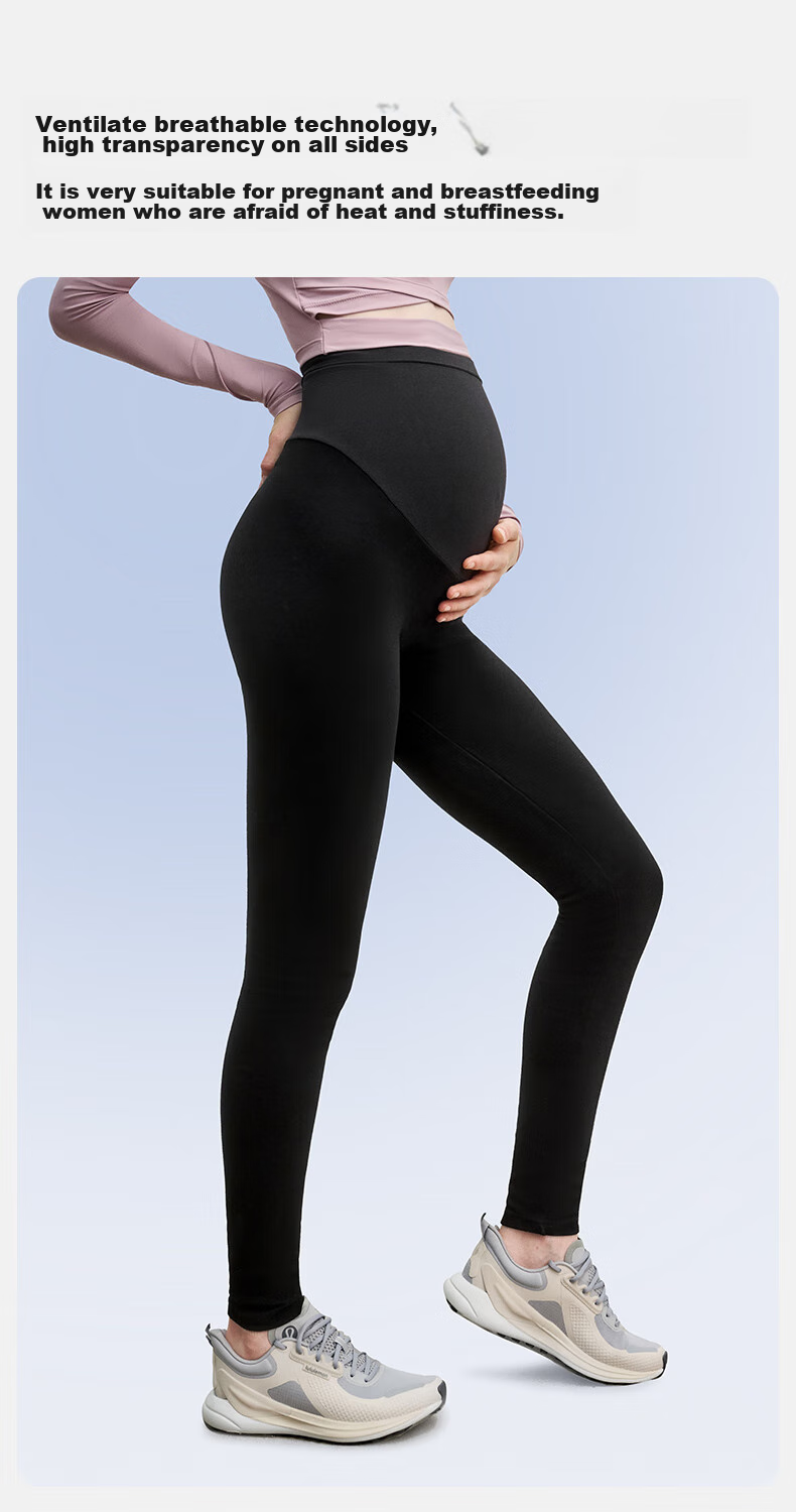 EMXEE Maternity Thick Leggings, Autumn New Style, Pregnancy Yoga Pants, Maternity Pants, Belly Support Pants, Butt-Lifting Pants, Maternity Wear, Dark Gray 3