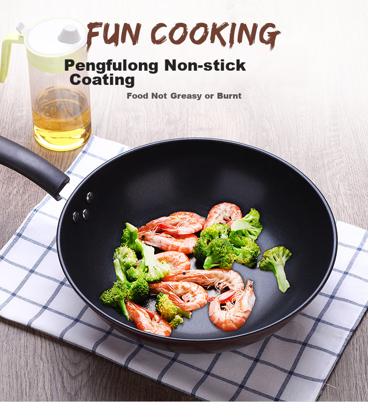 MAXCOOK Non-Stick Wok, Iron with Stand-Up Lid And Wooden Spatula, 32cm Non-Stick Coating, Compatible with Gas And Induction Stoves, MCC606 6
