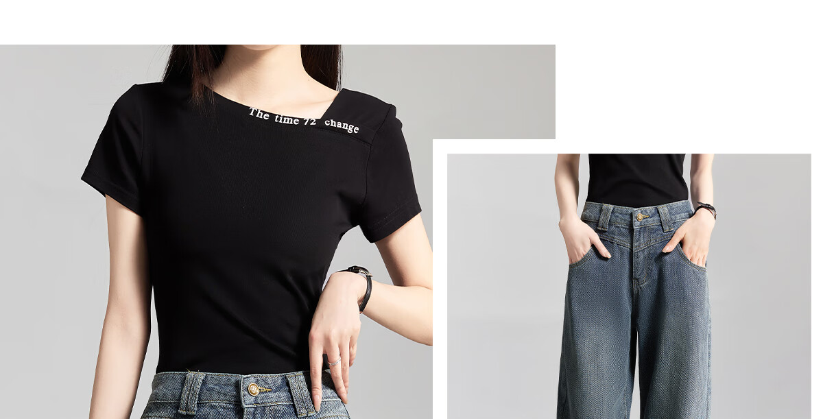 PinCai High-Waisted Jeans for Women, Loose Wide-Leg Pants, Slimming Floor-Length Straight Trousers, Fashionable Versatile Long Pants P13QN1907 25