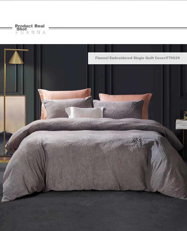 FUANNA Single Duvet Cover, Flannel Anti-Static Double-Sided Plush Quilt Cover, Winter Fleece-Lined Double Bedspread for 1.8-Meter Bed 11