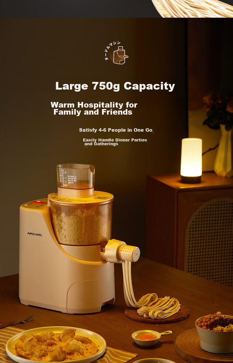 APIXINTL Anben Su Noodle Maker, Fully Automatic Pasta Machine, Multi-Functional Home Use, Multiple Mold Options, Electric Dough Kneader, Dumpling Wrapper Maker, 6-Person Capacity, APIX-M09 14