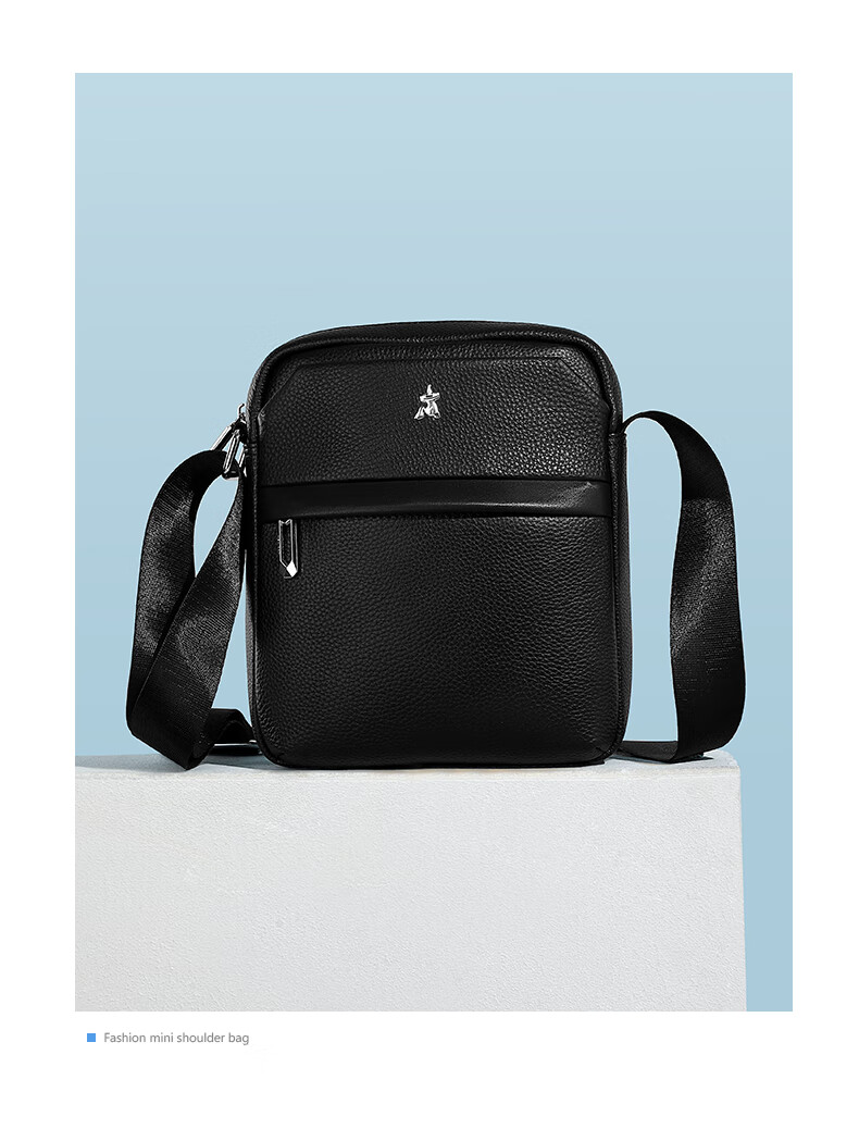 MEXICAN Men's Single-Shoulder Crossbody Handbag, Top-Grain Leather, Commuter Bag, Business Fashion, Travel-Friendly, Lightweight, Large Capacity, Birthday Gift 2