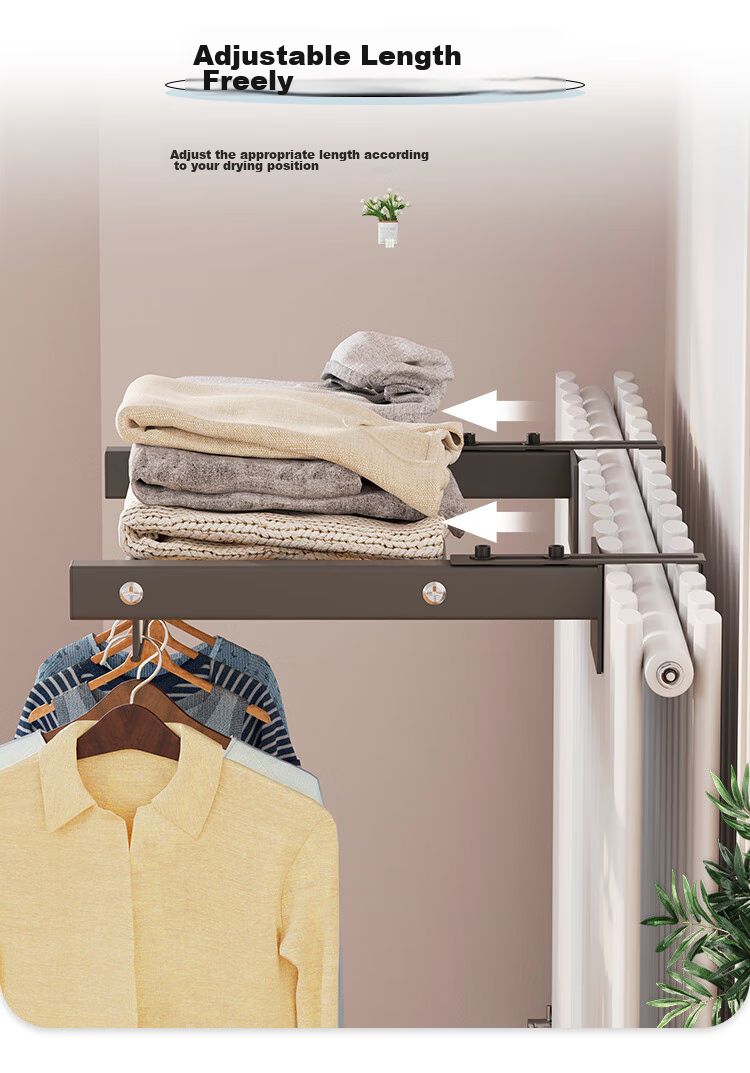 SHULIANG Retractable Clothes Drying Rack for Balcony, Home Use, Outdoor Drying Solution, Indoor Coat Hanger, Length 40CM 3