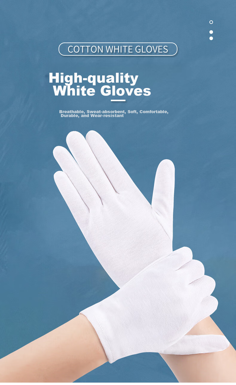 Maozheng Three-Layer White Gloves 2 Pairs, Winter Fleece-Lined Thickened Cold-Proof Warm Outdoor Work Protective Labor Safety Supplies 1
