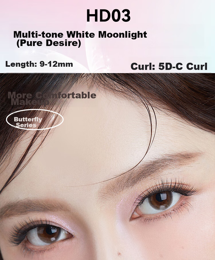 BLJ Glue-Free False Eyelashes, 32 Clusters, Natural Blooming Effect without Stems, Puffy Eyes, Beginner-Friendly, No Need to Remove, HD01 18