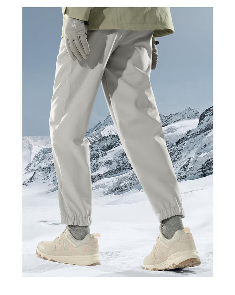 CAMEL Outdoor Softshell Pants, Spring And Autumn Windproof And Water-Resistant, Fleece-Lined for Warmth, Mountaineering And Casual Trousers 7
