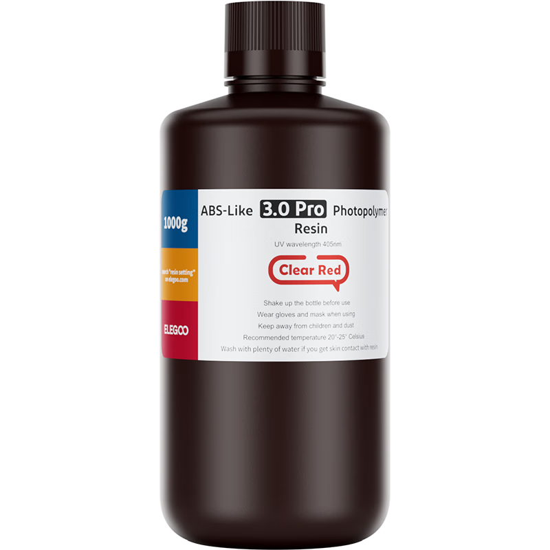 ELEGOO Light-Curing 3D Printer Consumables, ABS Photosensitive Resin, LCD Universal, Class ABS Resin 3.0, Gray, 1000g