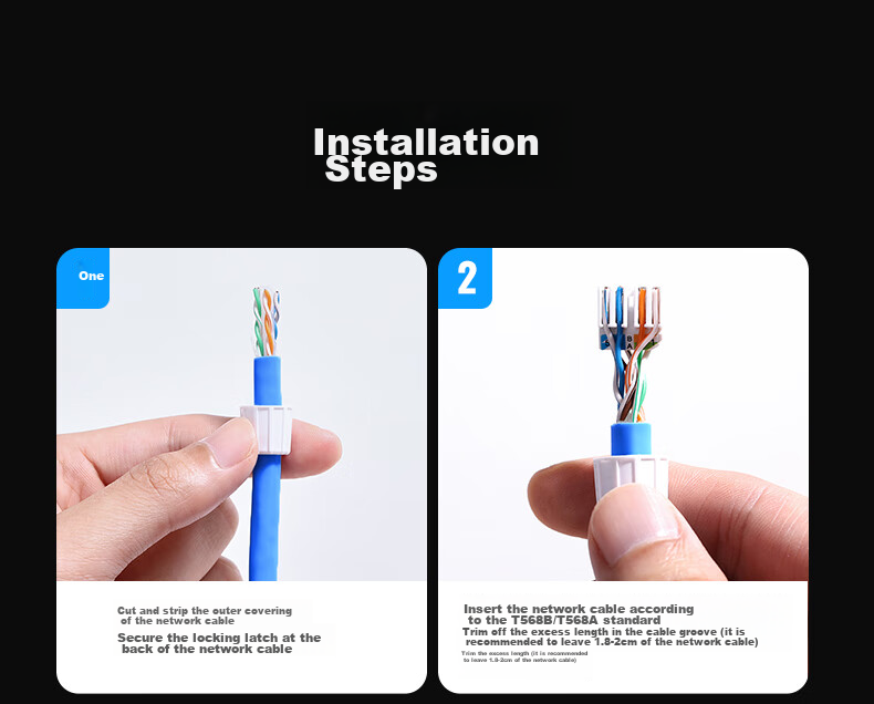 UGREEN CAT5e Ethernet Cable without RJ45 Connectors, Gigabit Network Patch Cord, 50U Gold-Plated CAT5E Unshielded RJ45 Computer Network Cable Connector Crystal Head 45704 25