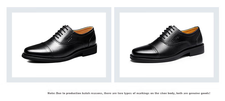 Qiangren Formal Shoes for Men, Jihua 3515 Quality Top-Grain Leather Business Dress Shoes, Slip-On Three-Joint Sandal Leather Shoes, Black, Size 43 11