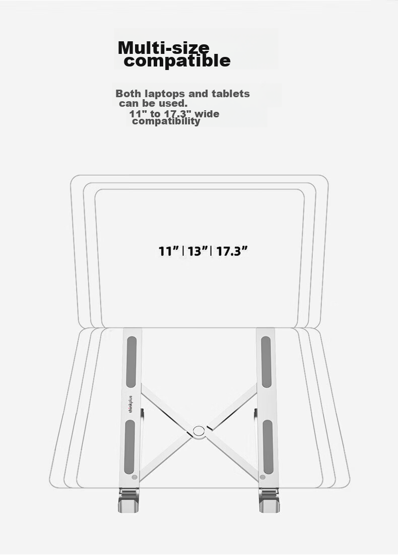 ThinkPad Lenovo Laptop Stand, Computer Desk Stand, Cooling Pad, Portable Vertical Aluminum Alloy Riser, Suitable for Apple And Lenovo ThinkBook14+, 11-17.3 Inches, Silver 5