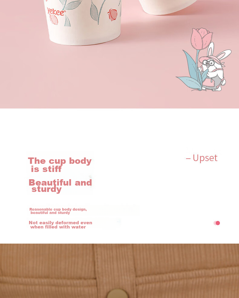 Yekee Disposable Thick Paper Cups 228ml, Office Business Home Party Water Cups Coffee Cups, Pack of 50 Y-3935 5