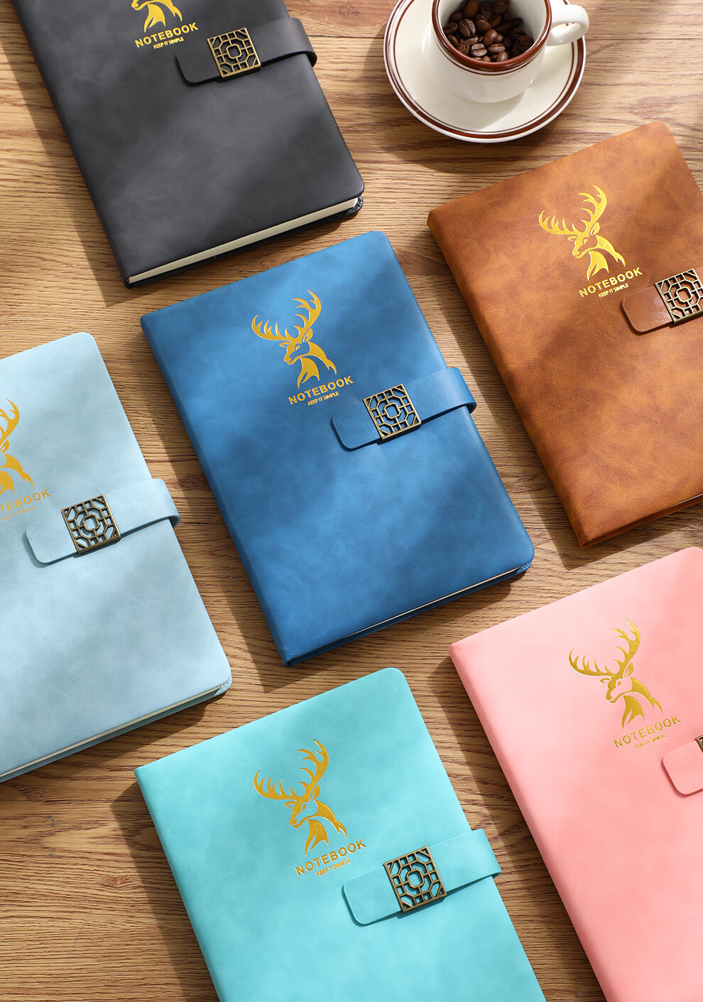 Faramon Notebook, A5 Size, Thick Leather Cover, Business Simple Office Meeting Record Book, Stationery Customization, A5 Dock Blue 7