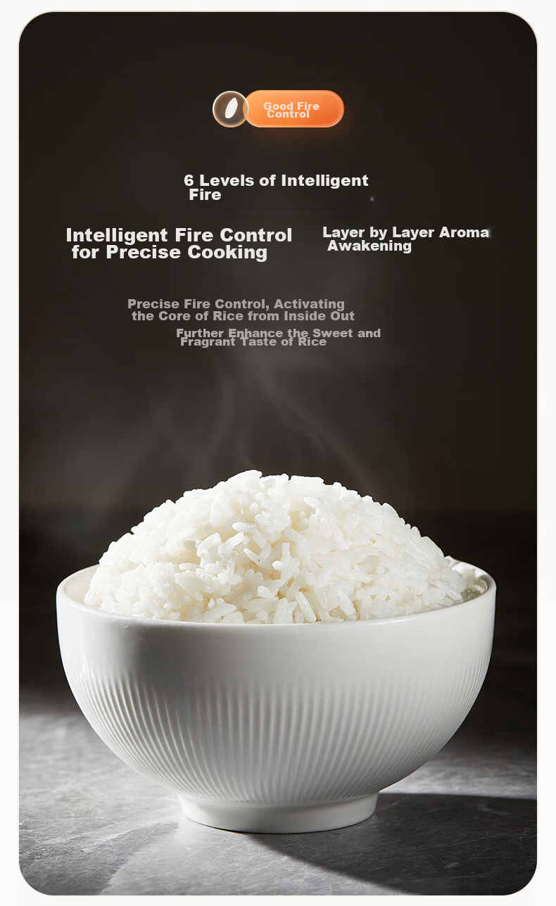 Midea Rice Cooker, 4L Capacity for Home Use, 1.5mm Round Inner Pot, 760W Butterfly-Shaped Intense Heat Plate, Metal Body, Rice Cooker MB-RE478 [ZMD Peace of Mind Series] 8