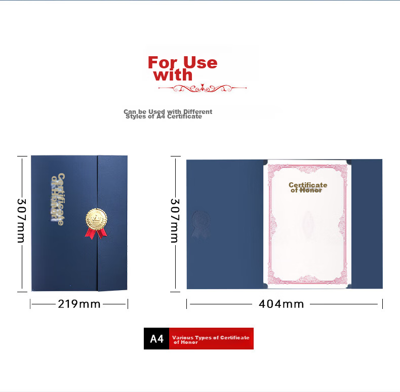 Befon A4 Certificate Inner Pages, Graduation Certificate Award Inner Pages, School Enterprise Commendation Award Certificate Printing Paper, Office Stationery, Red, 10 Sheets, 0341 2