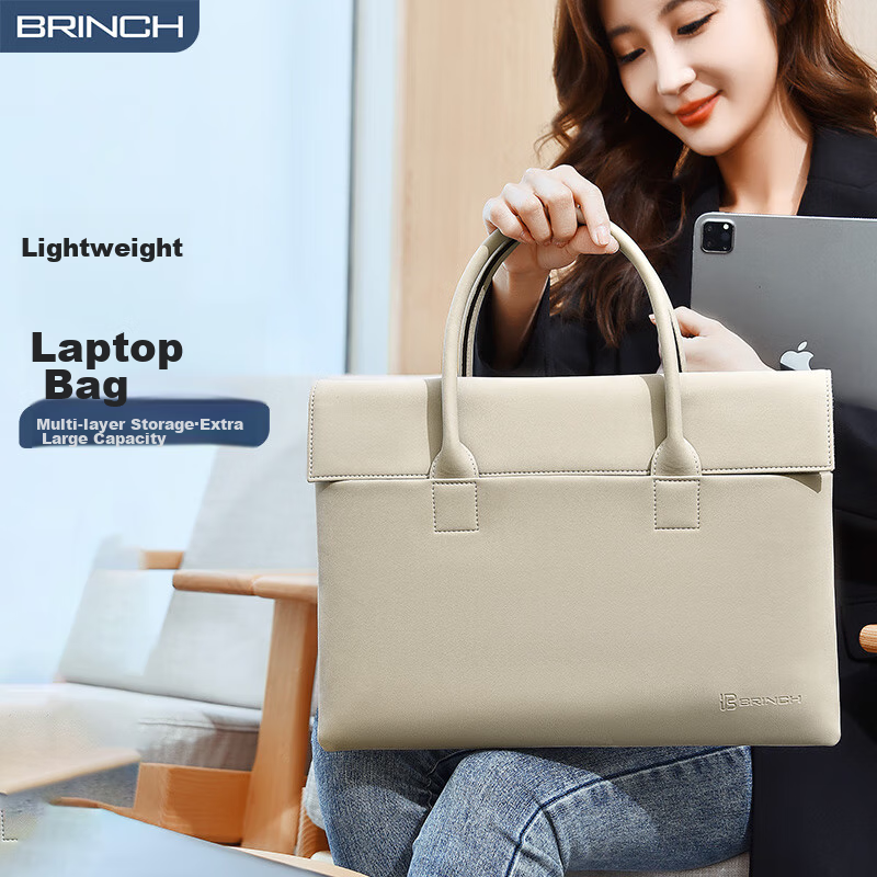 BRINCH Laptop Bag for Women, 15.6-Inch, Handheld, Suitable for Commuting And Business, Compatible with Apple And Huawei Laptops