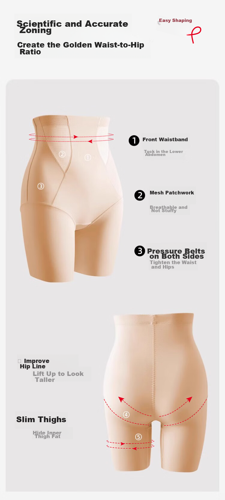 FitonTon Plus Size Tummy Control And Butt-Lifting High-Waist Shapewear Panties for Women, Postpartum Underwear, Butt-Lifting Shorts 4