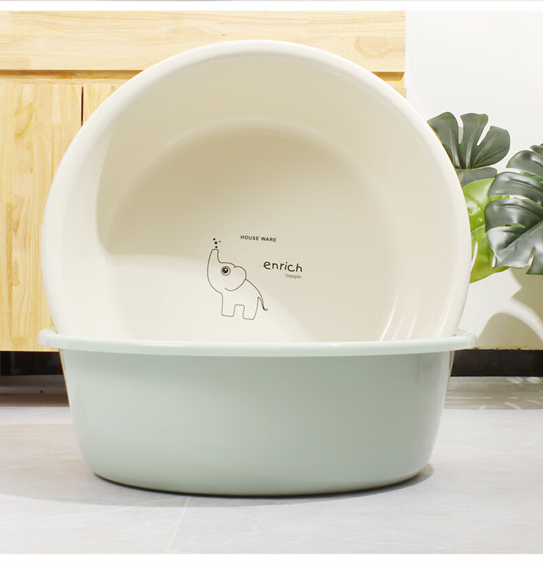Fuaijia Face Basin, 36cm Thick, 2 Pieces, Vegetable Washing Basin, Student Plastic Basin, Foot Washing Basin, Foot Soaking Basin, Hand Washing Basin, Laundry Basi 15