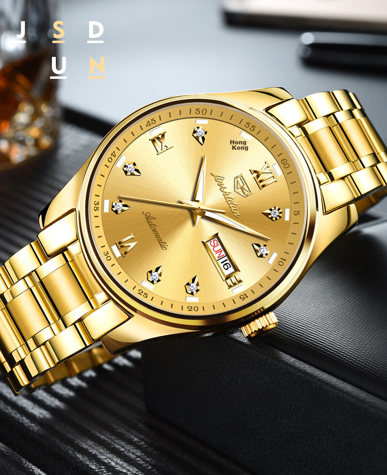 JIN SHI DUN Men's Automatic Mechanical Watch Swiss Certified Brand Luminous Ruby Bearings Valentine's Day Gift for Boyfriend 21