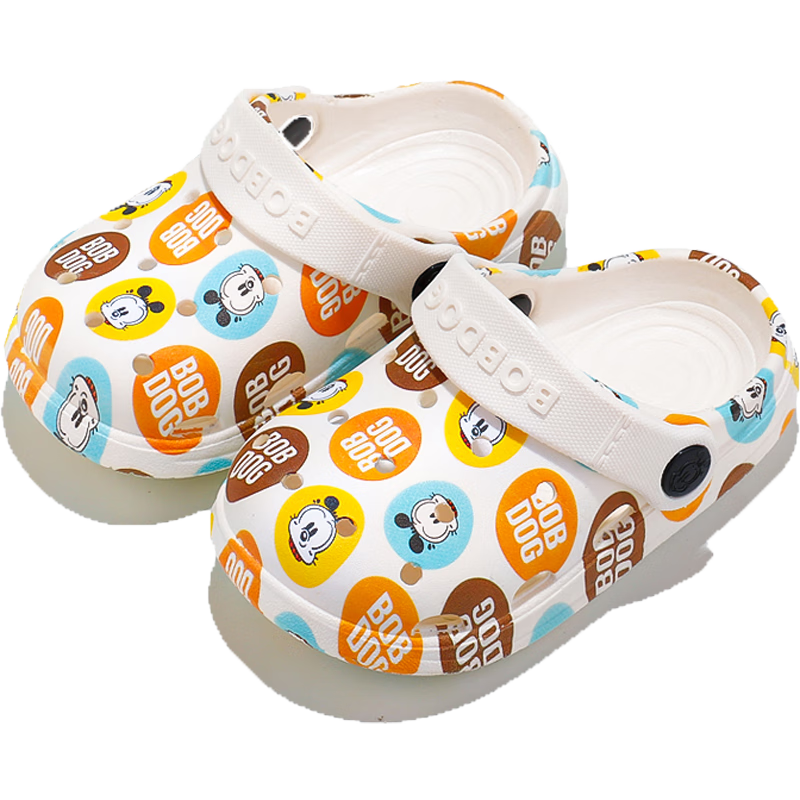 BOBDOG Children's Slippers, Boys And Girls Sandals, Indoor And Outdoor Soft-Soled Clogs with Holes, Beige, Size 160