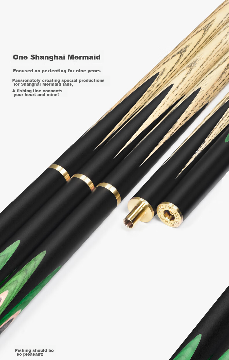 Aomi New Generation Green Storm Snooker Cue, Small Tip, Chinese 8-Ball Cue, Separate 10mm Gun Hand Series 11