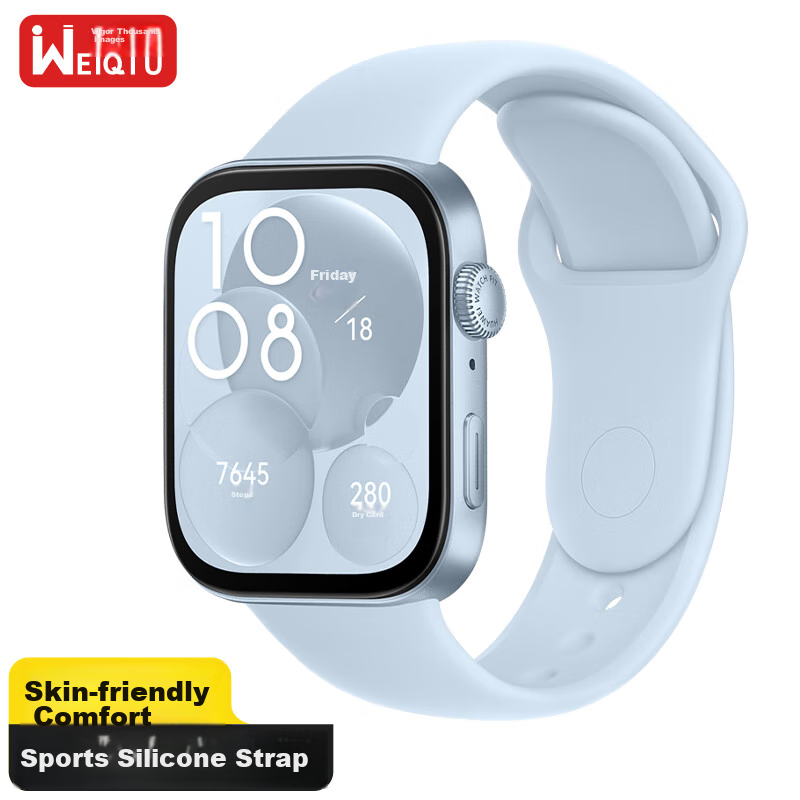 Weiqiantu Compatible with Huawei FIT4pro/FIT4/FIT3 Watch Band, Silicone Fashionable Huawei FIT4PRO Strap, Unisex Wristband, 20MM Interface [Official Light Blue]