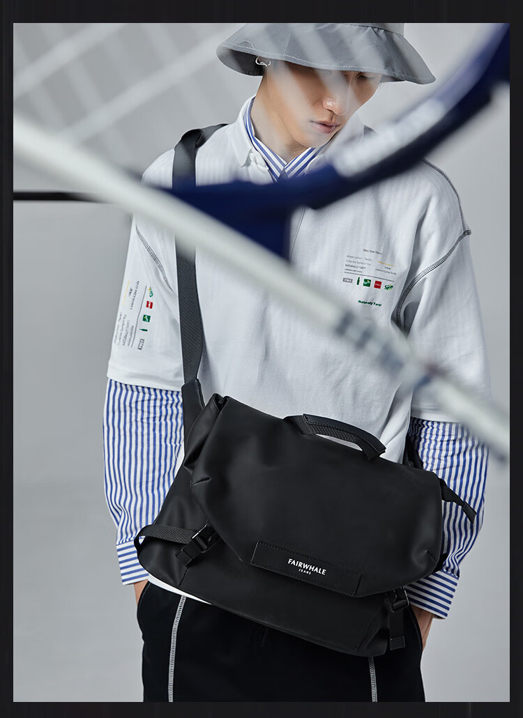MARK FAIRWHALE Luxury Men's Crossbody Bag Shoulder Bag 14-Inch Laptop Bag Valentine's Day Gift for Boyfriend Husband Practical Present 5