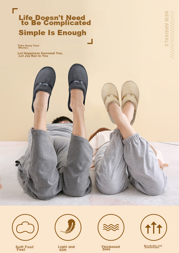 Banzheni Disposable Slippers for Guests, Floor Slippers, Thick Travel Business Hotel Guesthouse Home Beauty Salon Non-Slip Linen Coral Fleece Cotton Slippers, Mixed Colors 6 Pairs 3
