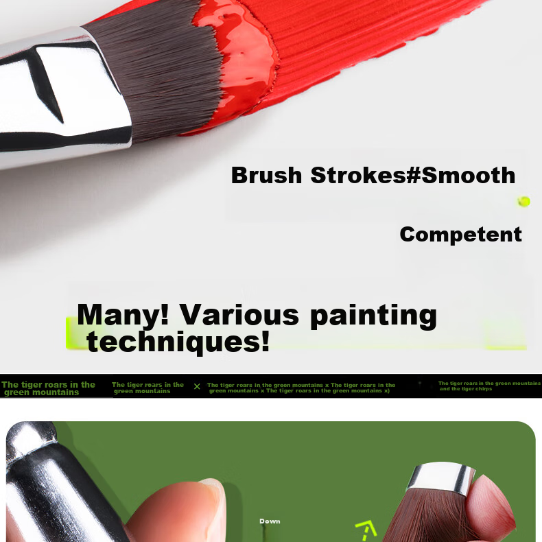 Kongse Watercolor Brush, Nylon Black No.6 Duck-Bill Shape Brush, Oil Painting Brush, Acrylic Paint Brush, Watercolor Brush Set, Art Student Special Long Handle Nylon Flat Brush, Painting Tool Brush 5