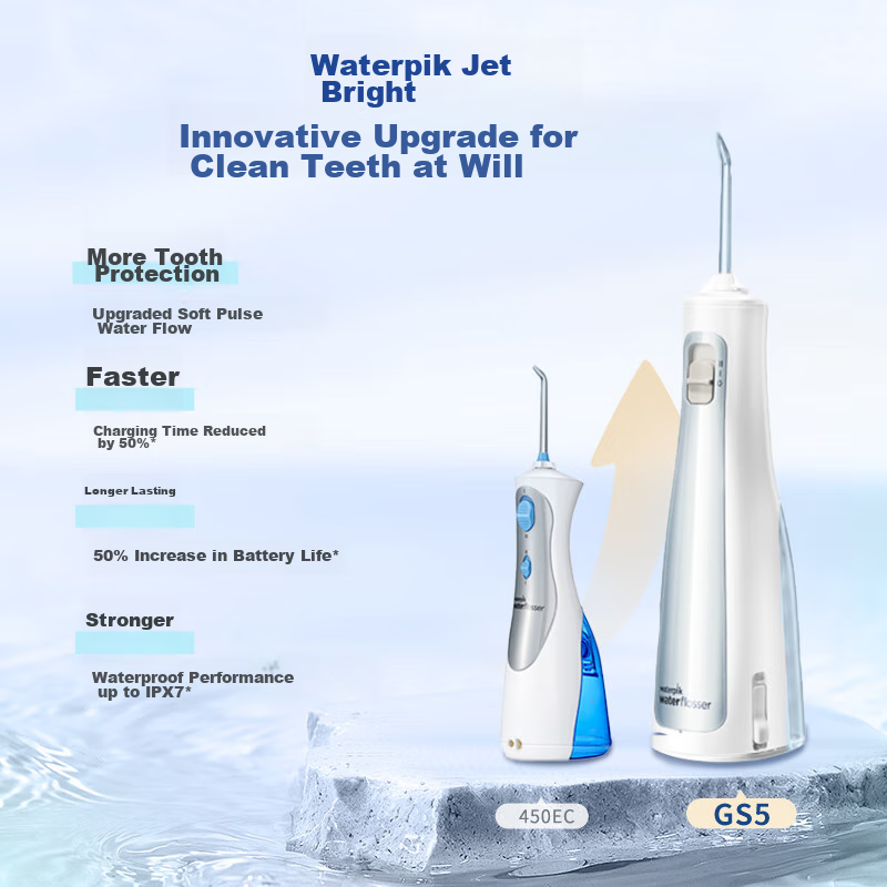 Портативный ирригатор Waterpik GS5 Aurora Blue для взрослых и детей, профессиональный ортодонтический, для чистки зубов, подарок на День святого Валентина