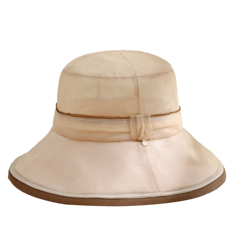 Shanghai Gushi Silk Hat for Women, Summer Mulberry Silk UV Protection Fisherman Hat, Foldable Wide Brim Sun Hat, Mother's Day Gift