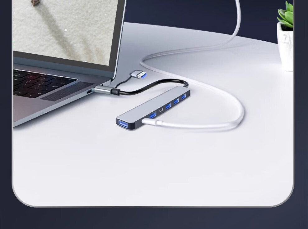 Tengfei Type-C/USB Hub to USB 3.0 Splitter High-Speed 7-Port Hub Multi-Adapter for Laptop Tablet Docking Station 10