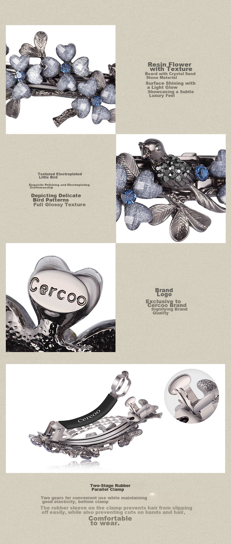 Cercoo Goddess Festival Gift, Xuancao Flower Gift Box, Hair Accessories, Hair Ties, Hair Clips, Side Clips Gift Set 6