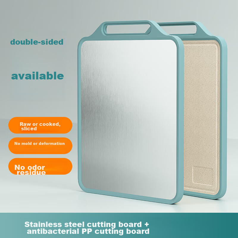PINYU Cutting Board, Household Antibacterial And Anti-Mold Chopping Board, Double-Sided Sticky Board, Kitchen Stainless Steel Cutting Board, Fruit Knife Board, Butcher Block