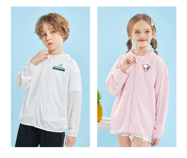 Snoopy Girls' Kids Skin Jacket Summer Air Conditioning Shirt Lightweight Coat Big Kids Heart Watermelon Pink 140 11