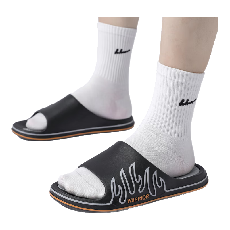 Huili Sports Slippers for Men, Indoor And Outdoor Wear, Non-Slip, Lightweight Sandals, HL39561, Black And Gray, Size 40-41