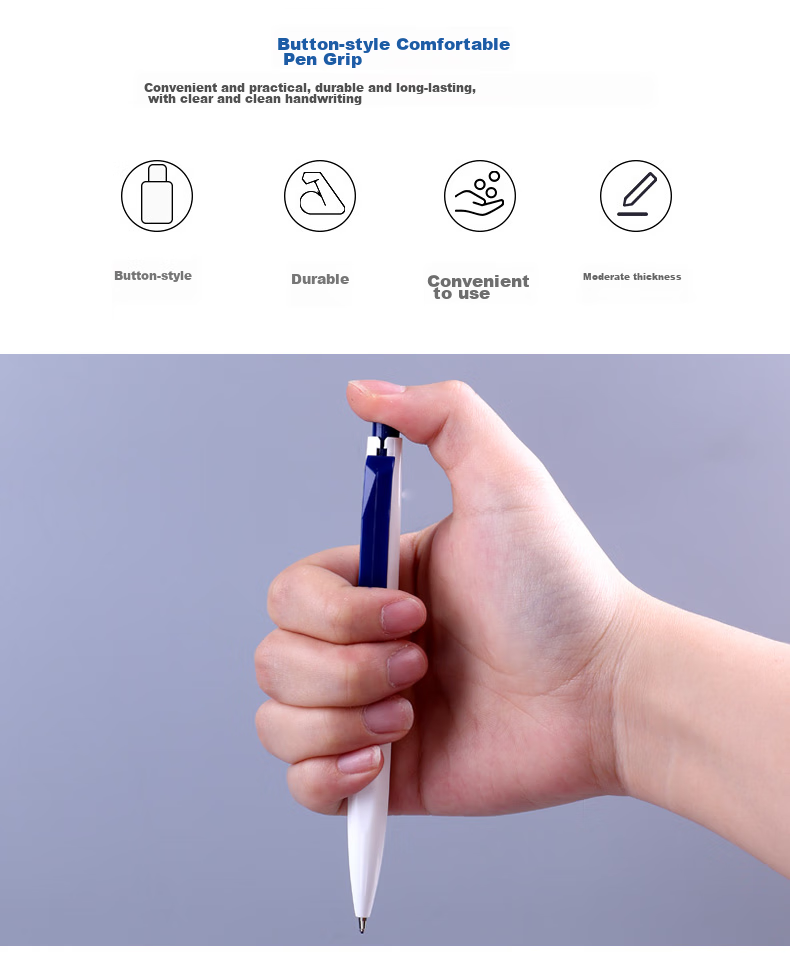 BAOKE B59 1.0mm Medium Oil Pen, Retractable Ballpoint Pen with White Barrel, Writing Blue Ink, 12 Pens/box 5