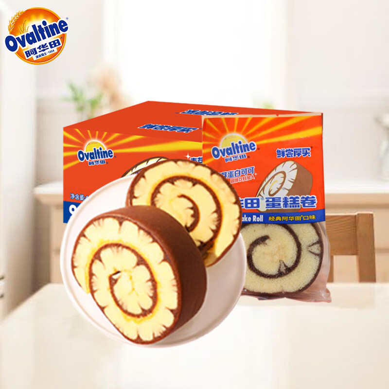 阿华田（Ovaltine）蛋糕卷箱装2000g 夹心糕点零食点心瑞士卷麦芽蛋白丝滑细腻