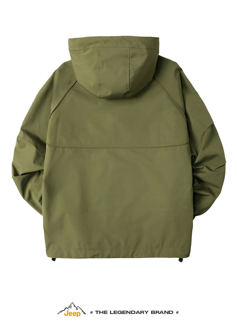 JEEP Men's Jacket, Spring And Autumn Outerwear, Casual Loose Workwear Clothing for Men, Army Green with Cotton Lining, 4XL 18