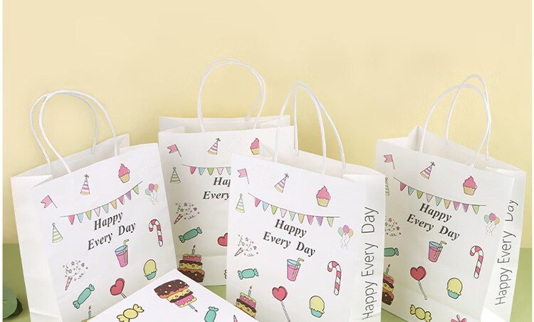 Jidukongjian Gift Bags for Mid-Autumn Festival Gifts, Birthday Presents, And Party Favors, Packaging Handbags, Kraft Paper Bags, 10 Pieces 2