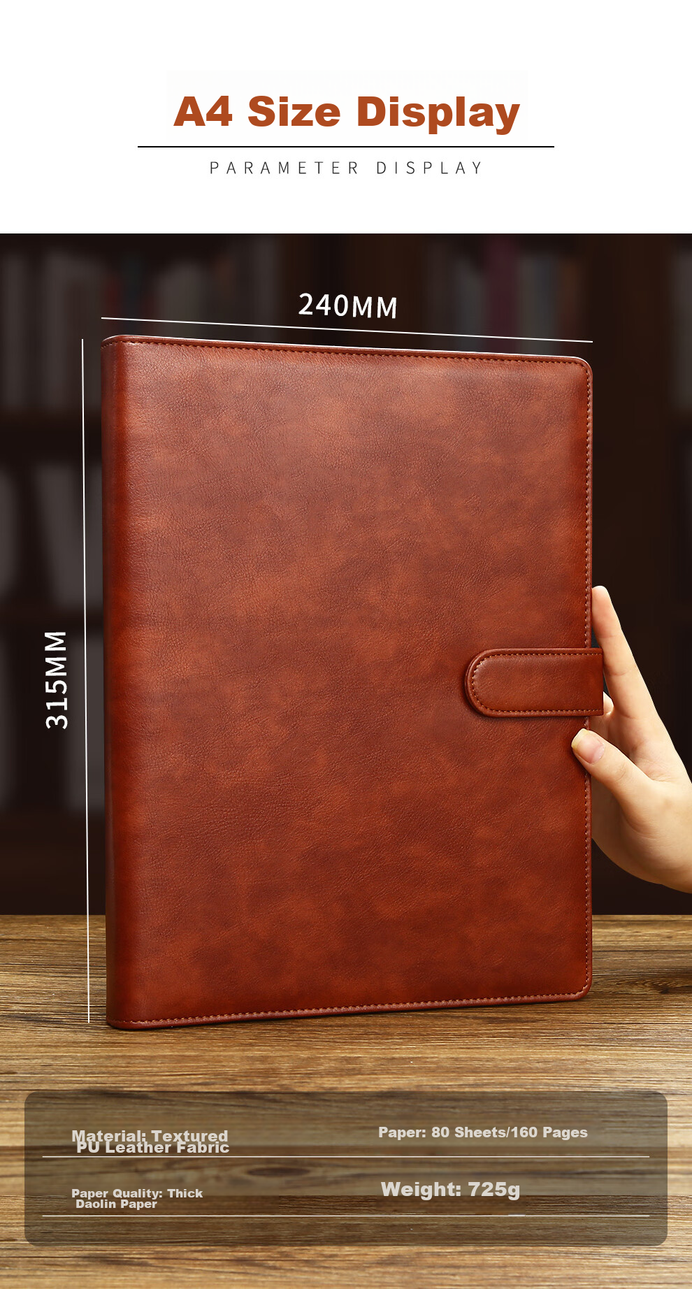 [Lowest Price Online] Faramon (Faramon) A4 Loose-Leaf Notebook, Detachable Pages, Replaceable Inner Pages, Business Notebook, Office Meeting Journal, A4-Brow 10
