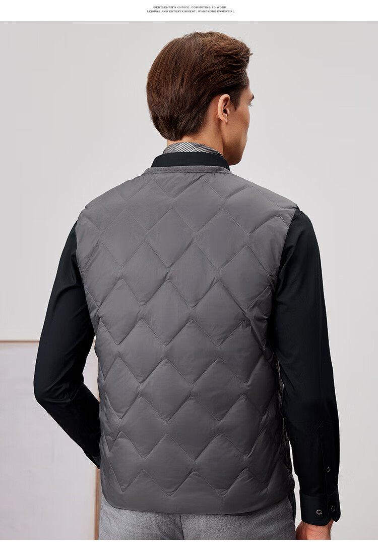 FIRS [90% Duck Down] Vest down Jacket for Men, Winter Warmth, Fluffy And Soft, V-Neck Inner Lining Outer Coat 6