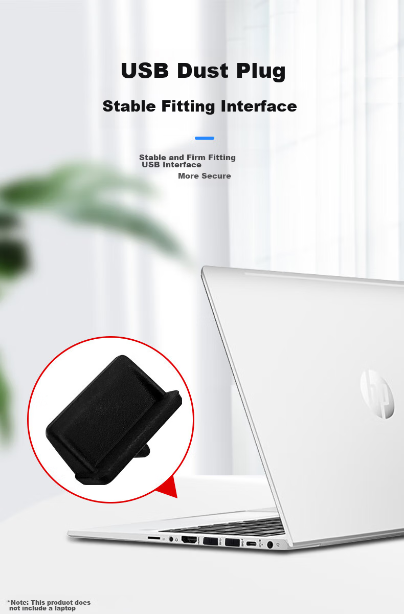 Suoli USB Dust Plug, USB Sealing Plug, USB Port Protector, Laptop USB Dust Cover, Removable Silicone Material, Black (Pack of 10) BU10 3
