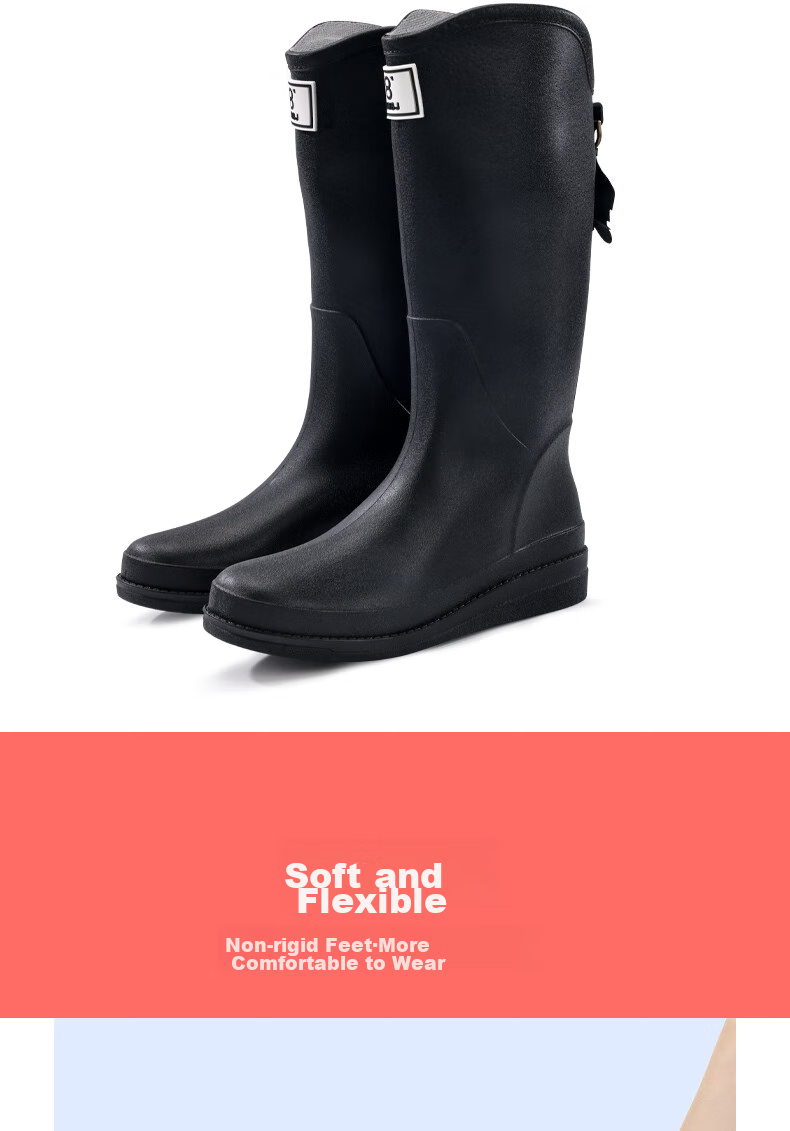 Lanoudun Rain Boots for Men And Women, High-Top Waterproof Shoes, Outdoor Non-Slip Rubber Shoes, Wear-Resistant Rain Boots, Overshoes YX1009 Size 40 10